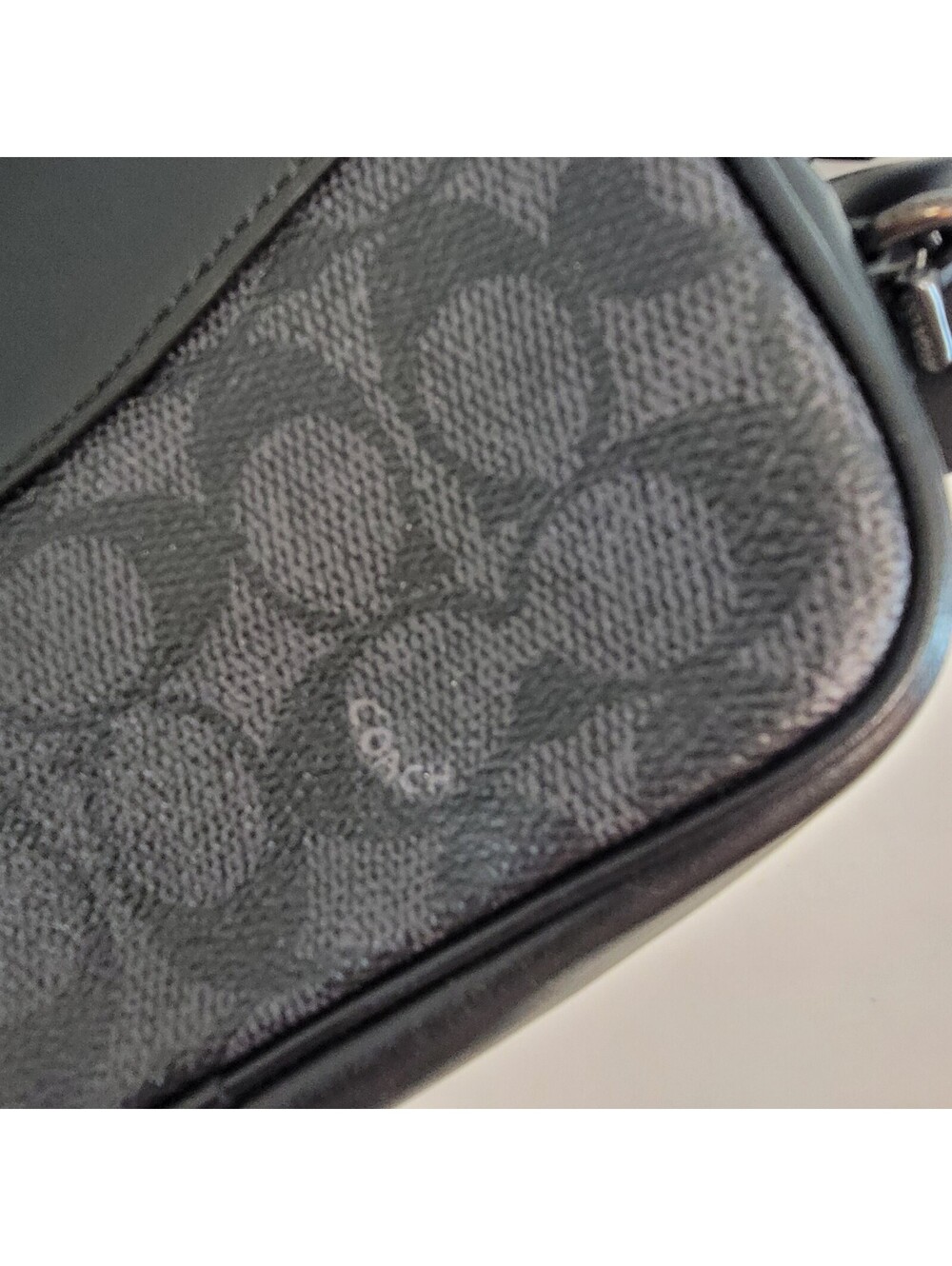 Coach Signature Charter Belt Bag Fanny Pack Set Black Charcoal 2 Pouch Leather - Picture 3 of 13
